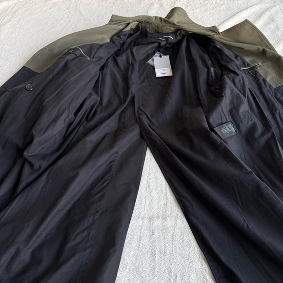 Isabel Benenato NWT Green Black Oversized Long Sleeve Trench IT 42 US M (8-10) - Picture 10 of 12